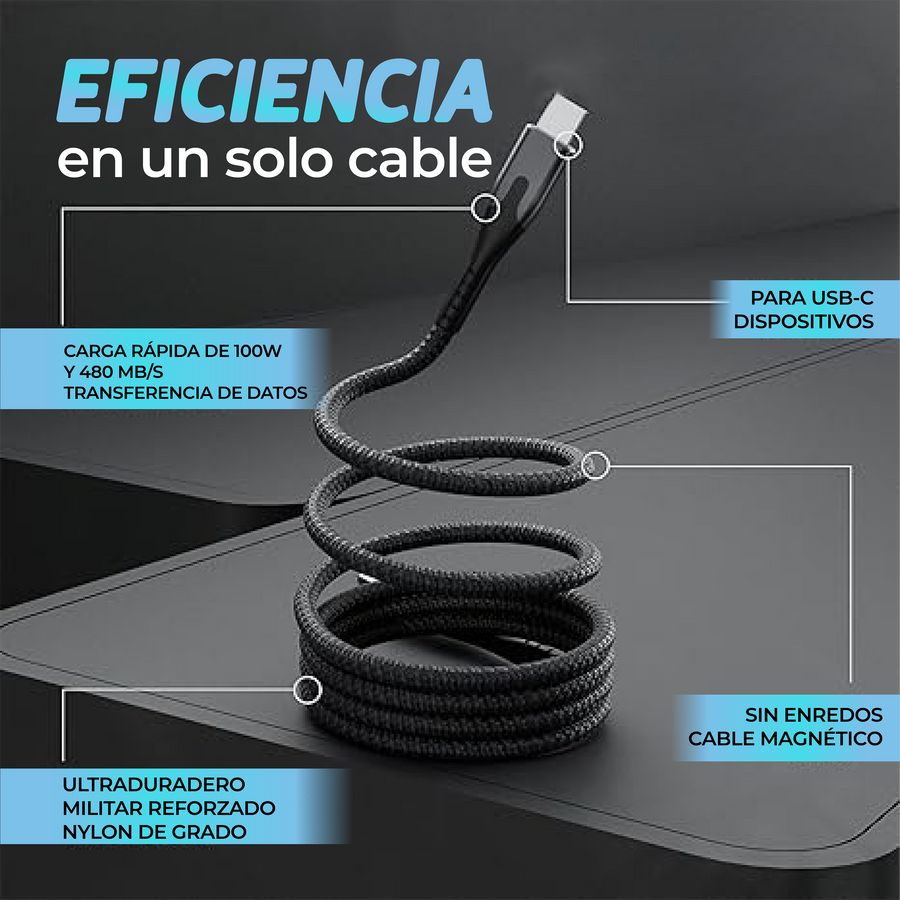 ¡EXCLUSIVO! MagRoll® Cable Magnético De Carga Rápida Para Móvil