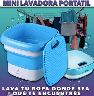 Mini Lavadora Portatil Plegable + Envío Gratis