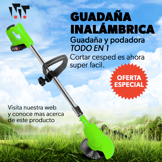 Cortadora y Podadora para Jardín Inalámbrica + Envío Gratis