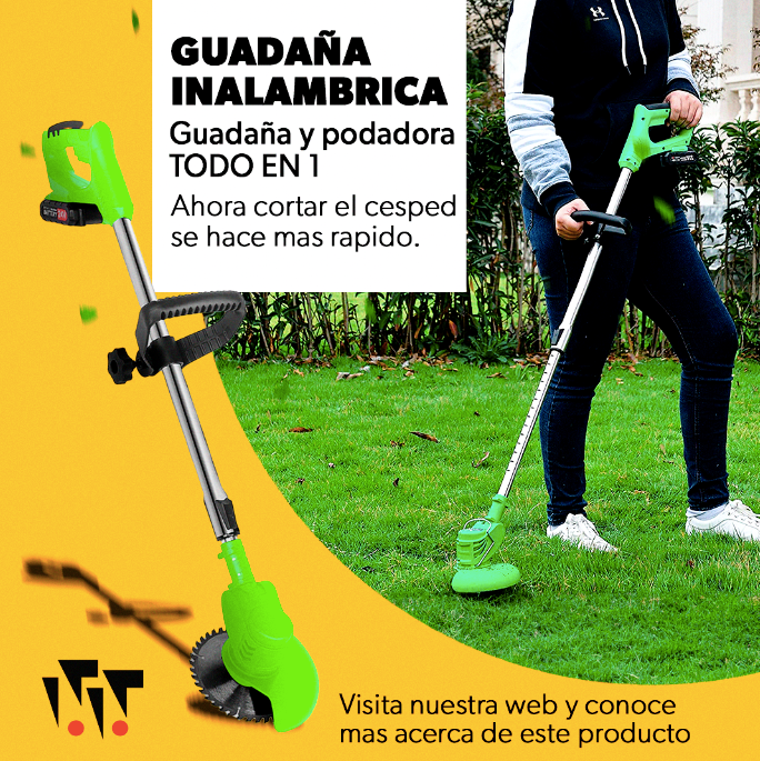 Cortadora y Podadora para Jardín Inalámbrica + Envío Gratis